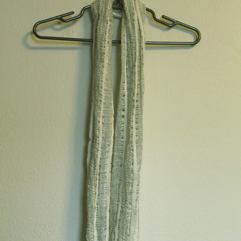 White and Silver Infinity Scarf